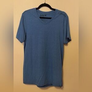 Hurley Men's Heathered Blue V-Neck Short Sleeve Tee